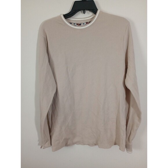 Denim & Flower Textured Long Sleeve Thermal Crew Neck Top Size Large - Picture 1 of 9